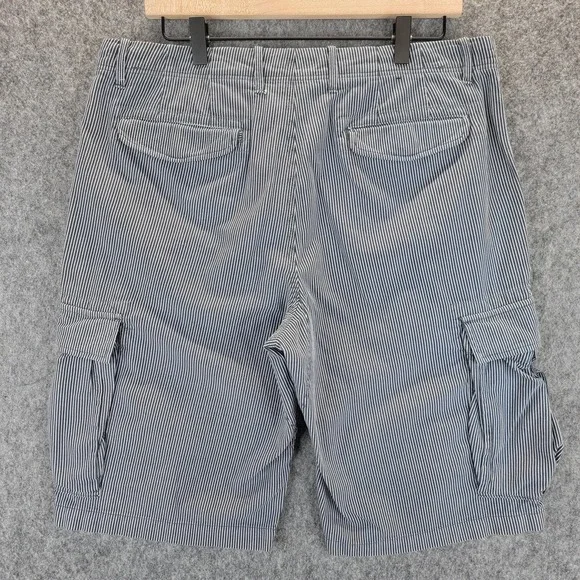 Banana Republic Cargo Shorts Mens 34 Pinstripe Pockets Summer Casual Lightweight - Picture 2 of 14